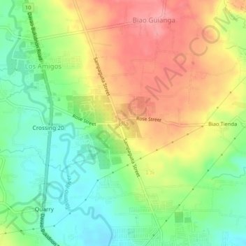 Carte topographique Ula, altitude, relief