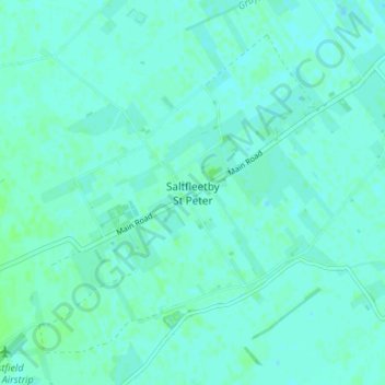 Carte topographique Saltfleetby St Peter, altitude, relief