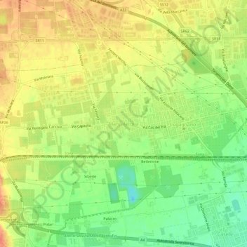 Carte topographique Mancalacqua, altitude, relief