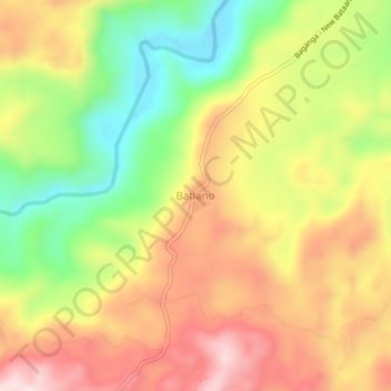 Carte topographique Batiano, altitude, relief