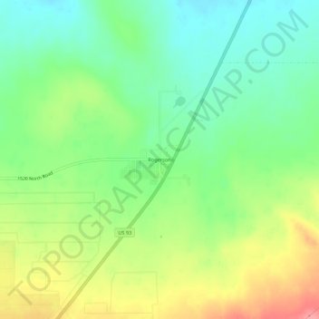 Carte topographique Rogerson, altitude, relief