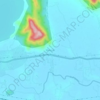 Carte topographique Waksai, altitude, relief