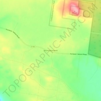 Carte topographique Mount Richmond, altitude, relief