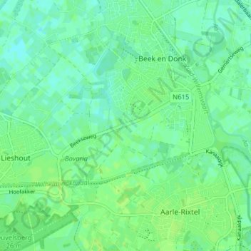 Carte topographique Groenewoud, altitude, relief