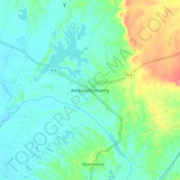 Carte topographique Ambondromamy, altitude, relief