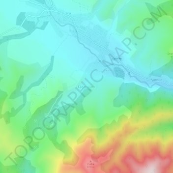 Carte topographique Făgetu Ierii, altitude, relief