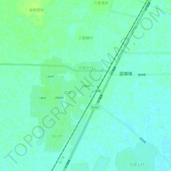 Carte topographique Bajiecun, altitude, relief