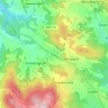 Carte topographique Weging, altitude, relief