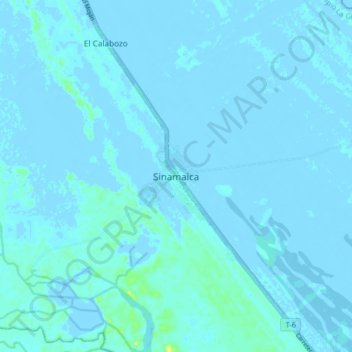 Carte topographique Sinamaica, altitude, relief