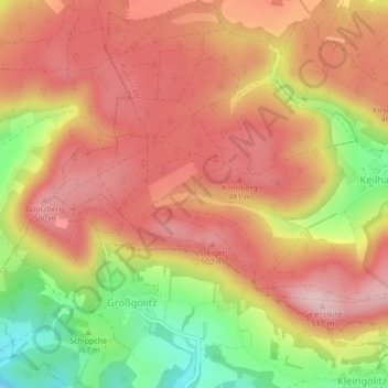 Carte topographique Ilmtal, altitude, relief