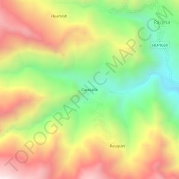 Carte topographique Caracalla, altitude, relief