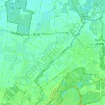 Carte topographique Huygevoort, altitude, relief