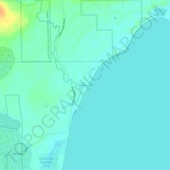 Carte topographique Traverse Bay, altitude, relief