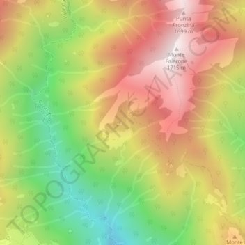Carte topographique Margarone, altitude, relief