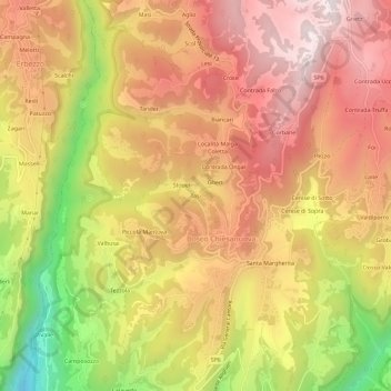 Carte topographique Tasi, altitude, relief
