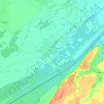 Carte topographique Egglfing am Inn, altitude, relief