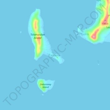 Carte topographique Panlaitan, altitude, relief