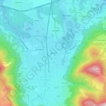 Carte topographique Haindorf, altitude, relief