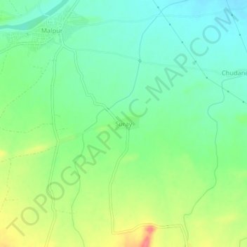 Carte topographique Suray, altitude, relief