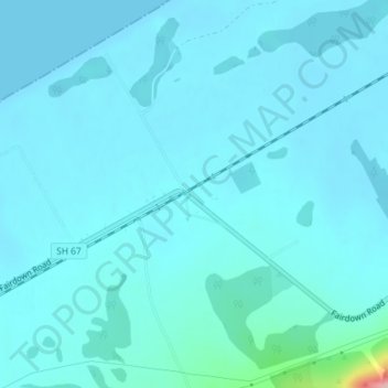 Carte topographique Fairdown, altitude, relief