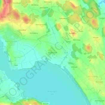 Carte topographique Wolkersdorf, altitude, relief