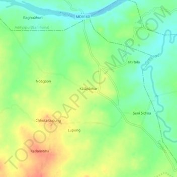 Carte topographique Kalapathar, altitude, relief