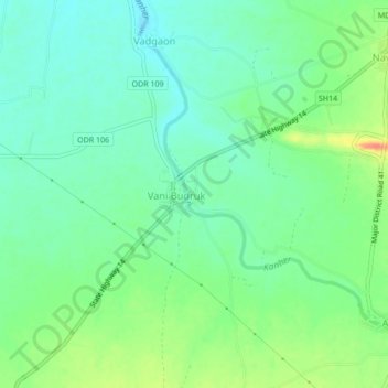 Carte topographique Malane, altitude, relief