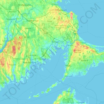 Carte topographique Ram Island, altitude, relief
