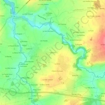 Carte topographique Trefumel, altitude, relief