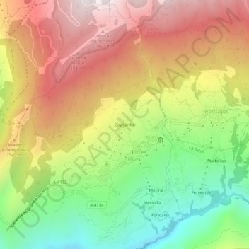 Carte topographique Capilerilla, altitude, relief