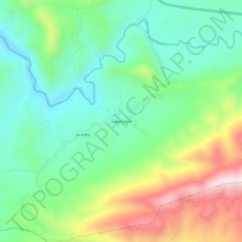 Carte topographique Sabariego, altitude, relief