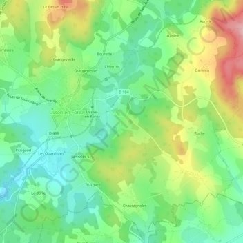 Carte topographique Salette, altitude, relief