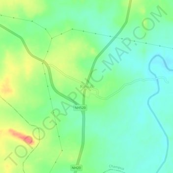 Carte topographique Rimuli, altitude, relief