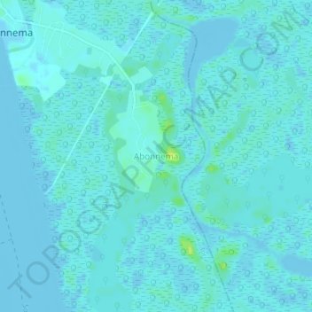Carte topographique Abonnema, altitude, relief