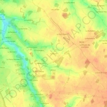 Carte topographique Le Rosier, altitude, relief