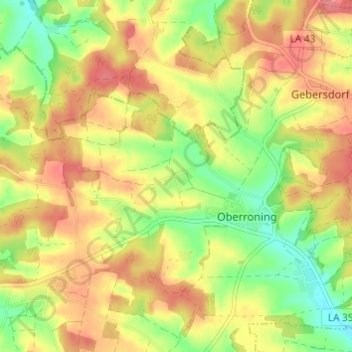 Carte topographique Plunderdorf, altitude, relief