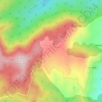 Carte topographique Fartué, altitude, relief