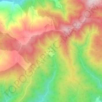 Carte topographique Linhar de Pala, altitude, relief