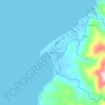 Carte topographique Manambrag, altitude, relief