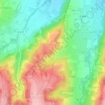 Carte topographique Lagoutère, altitude, relief
