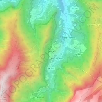 Carte topographique Tanque, altitude, relief
