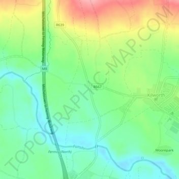 Carte topographique Molly Barry Cross Roads, altitude, relief