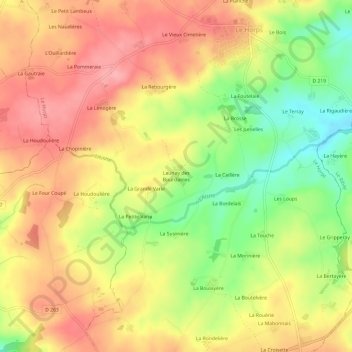 Carte topographique Launay des Bourdaines, altitude, relief