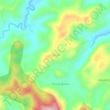 Carte topographique Poloan, altitude, relief