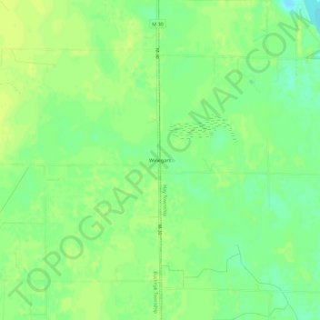 Carte topographique Winegars, altitude, relief
