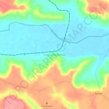 Carte topographique Lagoa Redonda, altitude, relief