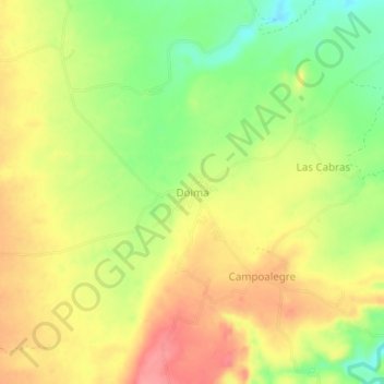 Carte topographique Doima, altitude, relief