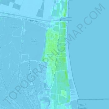 Carte topographique Marina Romea, altitude, relief