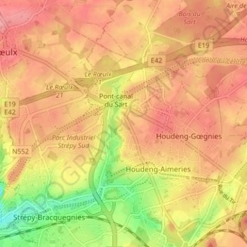 Carte topographique Bignault, altitude, relief