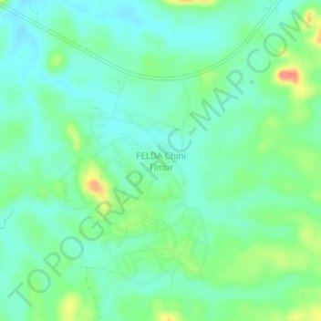 Carte topographique FELDA Chini Timur, altitude, relief